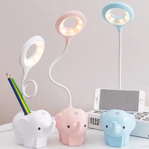 Lampe de bureau LED en forme d'éléphant mignon, rechargeable par USB, lampe de lecture pour l'étude, commande tactile, variateur d'intensité, lampe de chevet pour enfants, bureau - Product Image 4