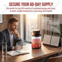 Aeglewell Capsules de Ginseng Coréen Panax pour Soutenir la Concentration Mentale, les Performances Cognitives et la Santé du Système Immunitaire