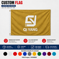 Drapeaux d'extérieur robustes avec logo personnalisé 3x5 pieds en polyester avec coins renforcés pour résistance au vent