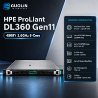 Serveur en rack HPE ProLiant DL360 Gen11 4509Y 1U, unité de stockage flexible pour la sauvegarde de données locales et l'archivage à long terme