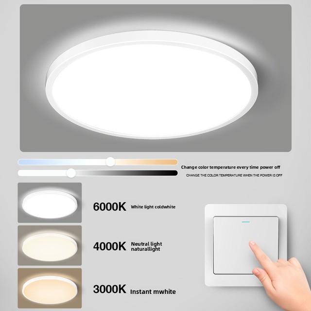 Smart LED Ceiling Light with 6000K Dimmable 2.4G Stepless Remote Control AC85-265V Modern and Simple
