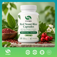 Fabricant de capsules de levure de riz rouge OEM, formule premium d'extrait de riz fermenté, capsules de levure de riz rouge