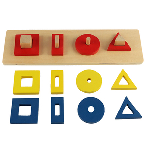 LT030 Montessori Trẻ Em Bằng Gỗ Giáo Dục Trẻ Em Đồ Chơi Vòng Tròn, Hình Chữ Nhật, Tam Giác, Hình Vuông Khối - Product Image 3
