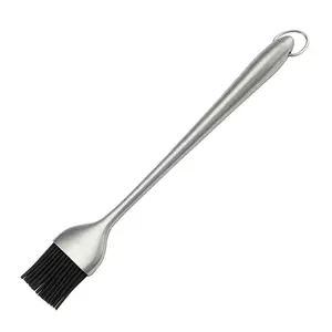 Grilling BBQ Baking, Pastry and Oil Stainless Steel Brushes with Back up Silicone Brush Heads