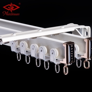 Rieles de cortina curvos de metal resistente de curva única de oro rosa mate - Product Image 4