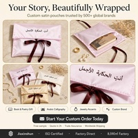 Pochette de rangement haut de gamme en satin rose pour extensions capillaires et perruques, avec logo personnalisé imprimé, pour emballage de lingerie et vêtements, pochette en soie