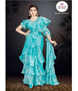 Wholesale Ethnic Ready-to-Wear Women's Stylish Sarees Woven <b>Designs</b> Sun Protection Quick Dry Polyester Silk Blend Bulk Supply - Product Image 1