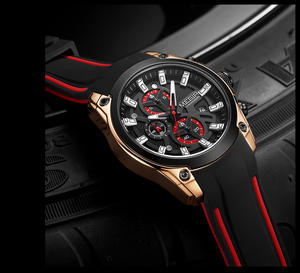 Montre pour homme Montre chronographe multifonctionnelle en silicone Montre sport à quartz Montre pour homme - Product Image 6