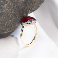 Bague en or véritable 18 carats avec rubis sang de pigeon Messi Gems MSR-1913, bijoux fins, bague solitaire pour femmes