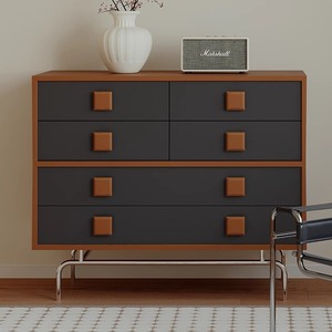 Vintage Style Solid Wood Chest Of <b>Drawers</b> Modern Minimalist Storage Cabinet For Living Room <b>Small</b> Apartment Retro Design - Product Image 4