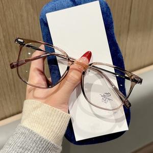 Lunettes rétro à monture carrée et ronde de style coréen, TR90, Anti-lumière bleue, pour femmes, taille moyenne, verres optiques en PC - Product Image 4