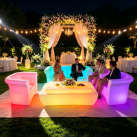 Ensemble de canapés lumineux pour salon, mobilier d'extérieur solaire pour appartements et villas, utilisation intérieure/extérieure