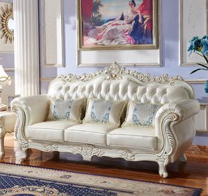 סיטונאות אירופה עץ מלא 321 ספה יוקרה ספה מלכותית חלבית סלון ספה נפתחת סטים - Product Image 3