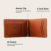 Portefeuille Homme en Cuir Véritable Slim, Porte-Cartes RFID en Cuir de Vachette Huilé Effet Vieilli, Vente en Gros B2B Direct Usine, Nouveau