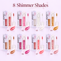 Gloss à lèvres brillant effet eau 8 couleurs, hydratant, pailleté, maquillage pour les lèvres, non collant, vente en gros, marque privée, OEM, ODM