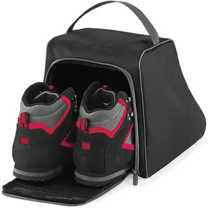 徒步旅行靴袋可回收拉链黑色运动包鞋盒灰尘鞋袋
