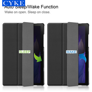 CYKE nuovo Trifold cuoio dell'unità di elaborazione 10.5 pollici Flip Fold Tablet Case per <span class=keywords><strong>Samsung</strong></span> Galaxy <span class=keywords><strong>Tab</strong></span> <span class=keywords><strong>A8</strong></span> 2021 SM X200 X205 SM-X200 copertina rigida - Product Image 2