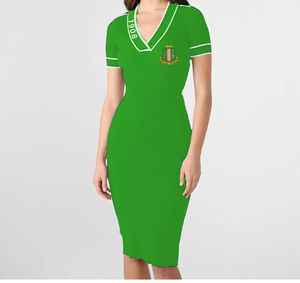 Abito Estivo da Donna in Maglia a Vita Alta con Contrasto di Colore, Personalizzabile OEM ODM, per Carriera e Tempo Libero - Product Image 1