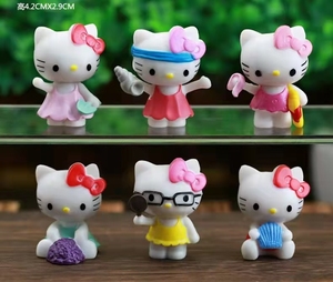 Set di 6 Action Figure Personalizzate Hello Cat in PVC, Scatole Misteriose di Gattini alla Moda, Giocattoli per Bambini 4-6 Anni - Product Image 6