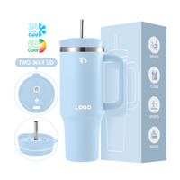 Gobelet de voyage isotherme en acier inoxydable 40 oz Everich avec logo personnalisé, tasse à café avancée pour les vacances d'été avec couvercle à double ouverture, idéal pour les fêtes et les cadeaux