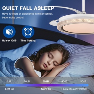 Ventilador <span class=keywords><strong>de</strong></span> <span class=keywords><strong>Techo</strong></span> Moderno y Profesional <span class=keywords><strong>de</strong></span> Bajo Ruido para Dormitorio Interior, 42W, 42 Pulgadas, <span class=keywords><strong>Aspas</strong></span> <span class=keywords><strong>de</strong></span> ABS Retráctiles, Control Remoto, Regulable, <span class=keywords><strong>con</strong></span> Luz LED - Product Image 3