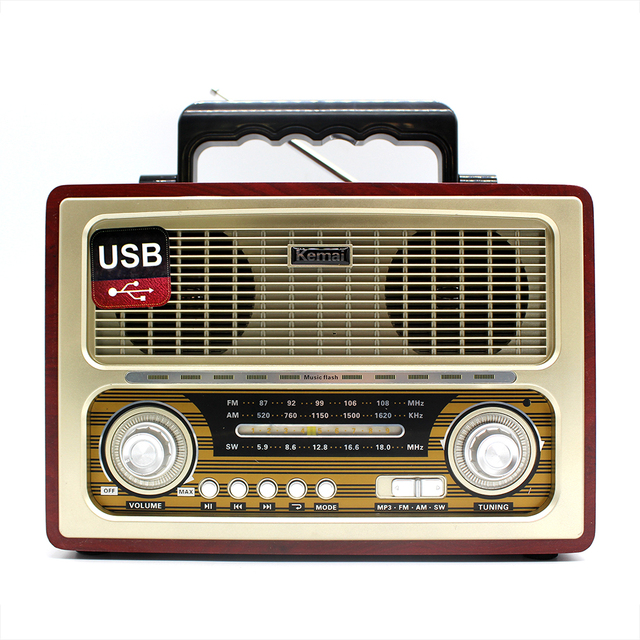 Nostalgic MD-1800BT Vintage Radio with BT - AM/FM/SW, USB/TF Card, 1200mAh + 4xD Batteries, Classic Collector's Choice
