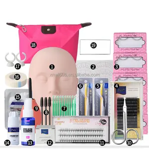Wholesale Professional Eyelash Extension Kits Salon Makeup Mannequin Head Set Private Label Eyelash Extension Training Kit
