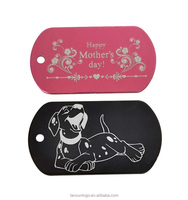 Tag ID Anjing Logam Dua Sisi Bentuk Kustom Cetak Stamping Sablon Desain Bunga/Buah/Piramida Antik Modern