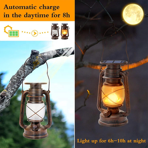 Lanterne décorative de camping pour l'extérieur, lampe à flamme scintillante pour jardin, patio, cabine, pelouse, terrasse, lanterne vintage - Product Image 4