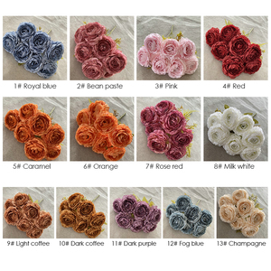Ramos de peonías de 7 cabezas, flor falsa, 10cm de diámetro, novedad de <span class=keywords><strong>2022</strong></span> - Product Image 6