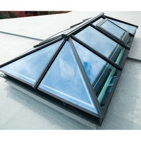 Ventana de techo de vidrio de aluminio, tragaluz automático eléctrico