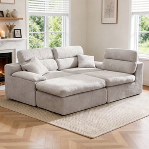 Nouveau design Canapé nuage confortable et moderne en tissu chenille, canapé compressé de forme spéciale pour appartement et salon - Product Image 2