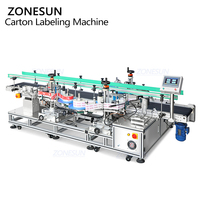 Machine d'étiquetage automatique verticale ZONESUN ZS-TB300T à trois têtes pour les côtés et les coins des surfaces planes des cartons