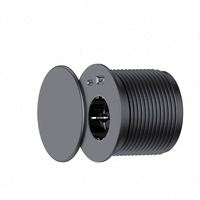 Mini prise électrique ronde intégrée avec couvercle, 16A, 2 prises USB pour table de meuble, installation facile, maison, hôtel