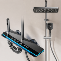 Ensemble de douche mural OEM personnalisé avec affichage numérique LED, 4 fonctions, touches de piano, haute pression, 8802, pour salle de bain