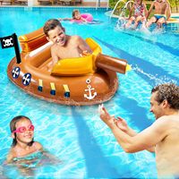 Bateau pirate gonflable personnalisé en gros, directement de l'usine, avec canon à eau pour enfants – Jeu d'été en extérieur