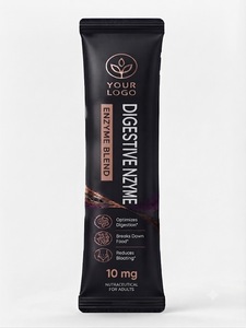Sachet de enzimas digestivas de alta demanda con sabor a frutas, etiqueta personalizada y empaque a medida para fácil mezcla, paquete al por mayor. - Product Image 1