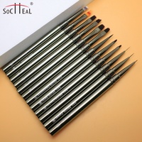 Pinceau à ongles acrylique YALIXIN personnalisé pour manucure, liner fin, marque privée OEM, poils Kolinsky/Nylon, plat/ovale, manche métallique serti