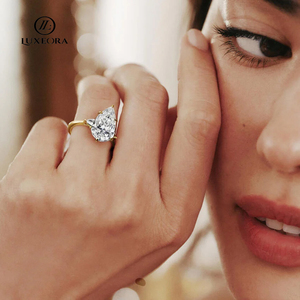 इग्जी सर्टिफाइड सीवीड वीड लैब बनाया गया हीरा 14k 18k ठोस सोने की लक्जरी अंगूठी की अंगूठी आभूषण महिला चपरासी हालो - Product Image 6