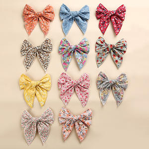 Accessoires pour cheveux printemps <span class=keywords><strong>2022</strong></span>, 6 pouces, imprimés floraux, grands nœuds de marin, pinces à cheveux pour filles d'école, fleurs en coton, pinces à cheveux en forme de nœud de conte de fées - Product Image 2