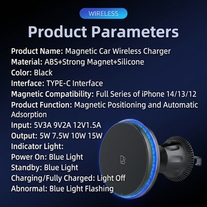 แท่นชาร์จไร้สายแม่เหล็กในรถยนต์ 15W พร้อมไฟ RGB หมุนได้ 360 องศา °   ที่ยึดโทรศัพท์แบบหมุนได้สำหรับช่องแอร์ สำหรับ <span class=keywords><strong>iPhone</strong></span> 17 16 15 <span class=keywords><strong>14</strong></span> ขายส่ง - Product Image 2