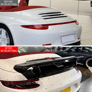 Aileron arrière en fibre de carbone pour modification et mise à niveau de voiture 2012-2015, installation par ruban adhésif ou vis pour 911 991.1 - Product Image 2