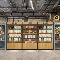 Étagères de vente au détail pratiques en grain de bois, vitrines et étagères pour meubles de supermarché et de dépanneur