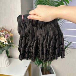 12a Fumi Super Double Drawn Virgin Black Human Hair Rose Curly Hair Bundles - Product Image 2