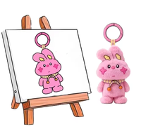 Porte-clés en peluche ours en peluche personnalisé en gros, super doux, moelleux, mignon, petite taille