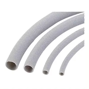 Tubos de pvc flexíveis baratos tubo elétrico de plástico cinza de conduíte corrugado de pvc flexível de 5 polegadas 20mm