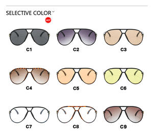 Kacamata Sunglasses <span class=keywords><strong>Pilot</strong></span> Besar Model Double Bridge Hollow Fashion Punk 2025 Ukuran Besar Bingkai Mewah Wanita Logo Fashion Kacamata Custom - Product Image 5