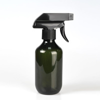 Bouteille de pulvérisation d'eau en plastique PET vert ambre populaire de haute qualité 200ml 300ml 500ml 28mm avec bouchon de déclenchement noir