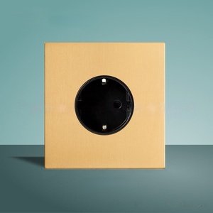 Modern Luxury Universal Toggle Light Brass Stainless Steel Frame <strong>Gold</strong> European Double Pole Multi-Function Outlet <strong>Socket</strong> for Home - Product Image 3