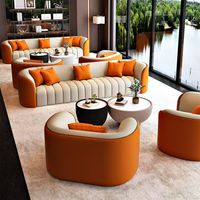 Sofá de Recepción de Oficina de Lujo, Sillón Moderno para Sala de Estar, Tapizado en Terciopelo, Juego de Sofás con Diseño Acolchado y Detalles Dorados